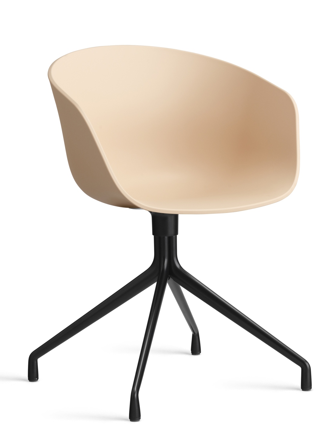 Beiger About A Chair AAC20 Stuhl von Hay mit schwarzem Vierfuß-Gestell. Moderner Designstuhl.