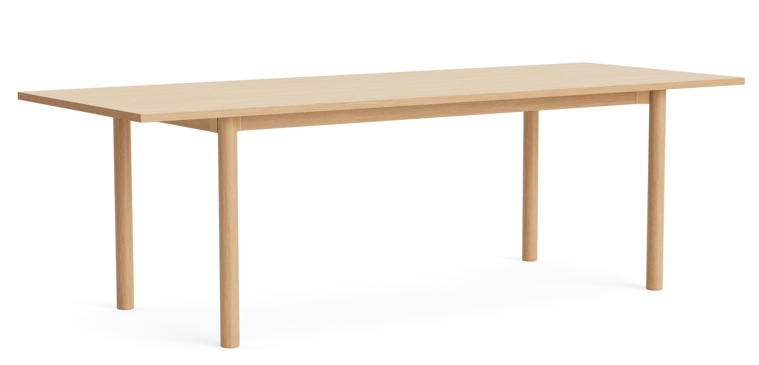 Annex Table Overhang Esstisch von Hay aus hellem Eichenholz, minimalistisches Design für Esszimmer und Küche.