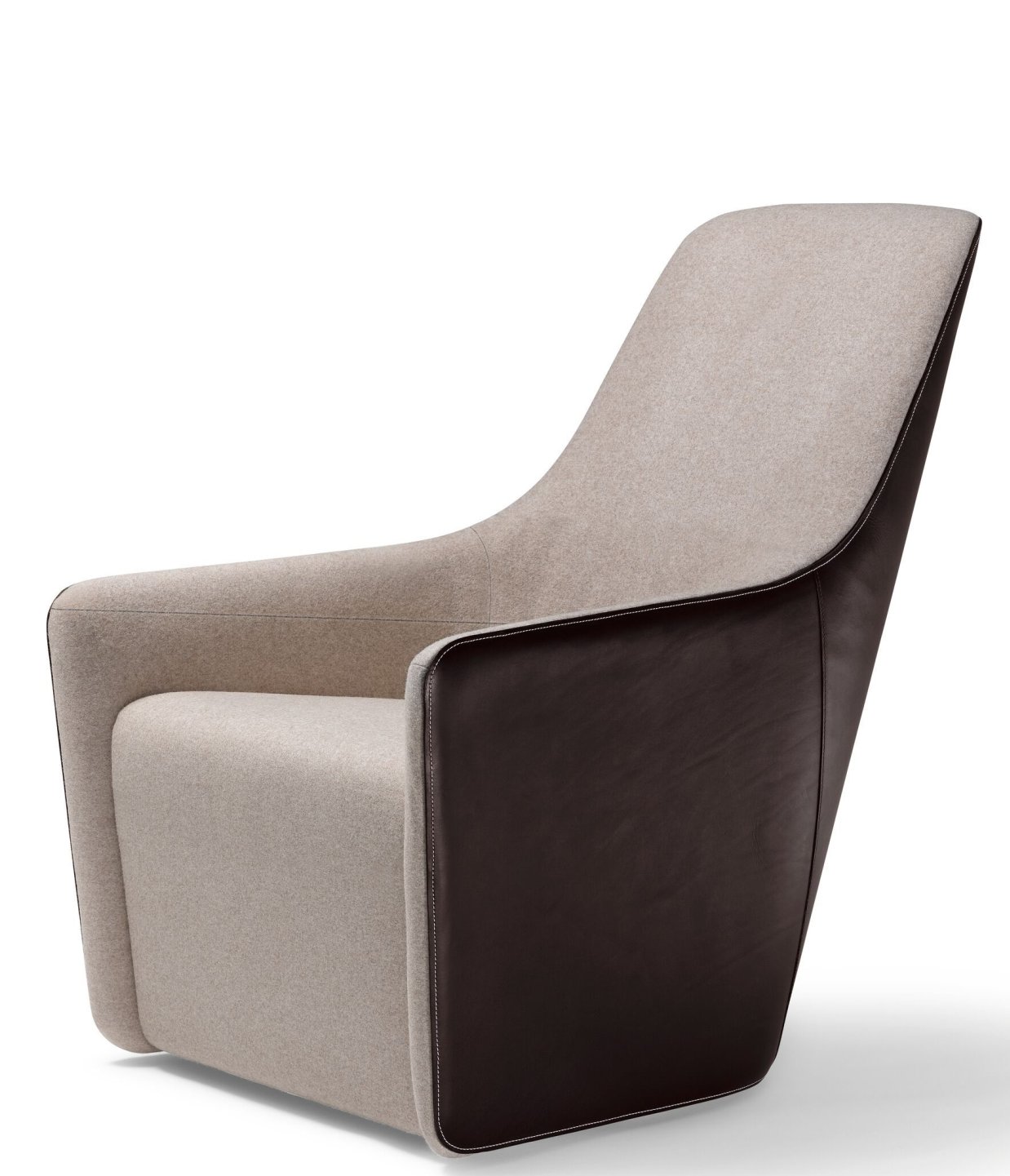 Walter Knoll Sessel 520 Foster in Beige und Braun, moderner Design-Sessel für Wohnzimmer und Büro.