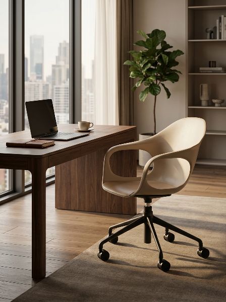 Elephantino fauteuil met vijfpootsonderstel en wieltjes van KRISTALIA
