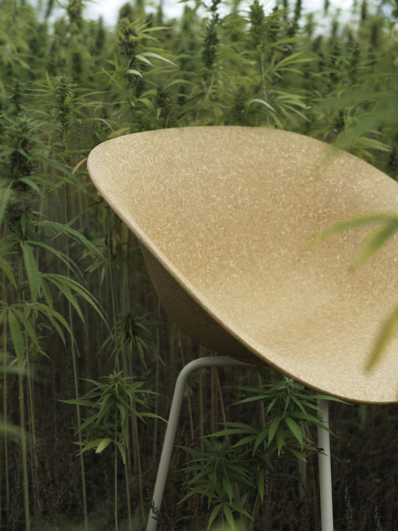 Normann Copenhagen Mat Armchair mit Stahlgestell in der Natur, moderner Stuhl mit Armlehnen.