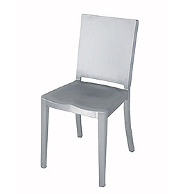 Silberner Hudson Stuhl von Emeco: Moderner Metallstuhl für Esszimmer und Büro.