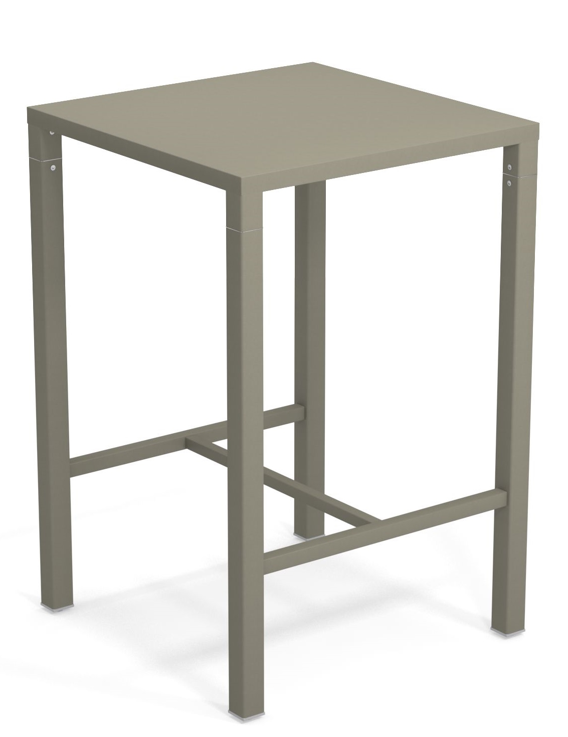Nova Hochtisch Outdoor von Emu, quadratischer Stehtisch aus Metall für Garten und Terrasse.