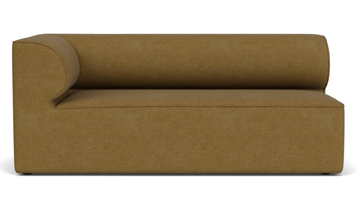 Audo Copenhagen Eave Modular Sofa, braunes Ecksofa aus Stoff, modernes Wohnzimmer Design.