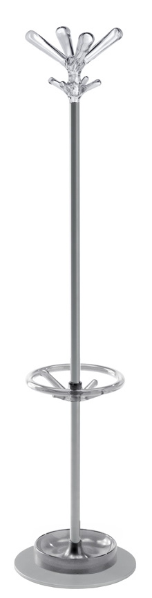 Pop Kleiderständer von Rexite, moderner Garderobenständer aus Metall und transparentem Kunststoff, ideal für Büro und Zuhause.