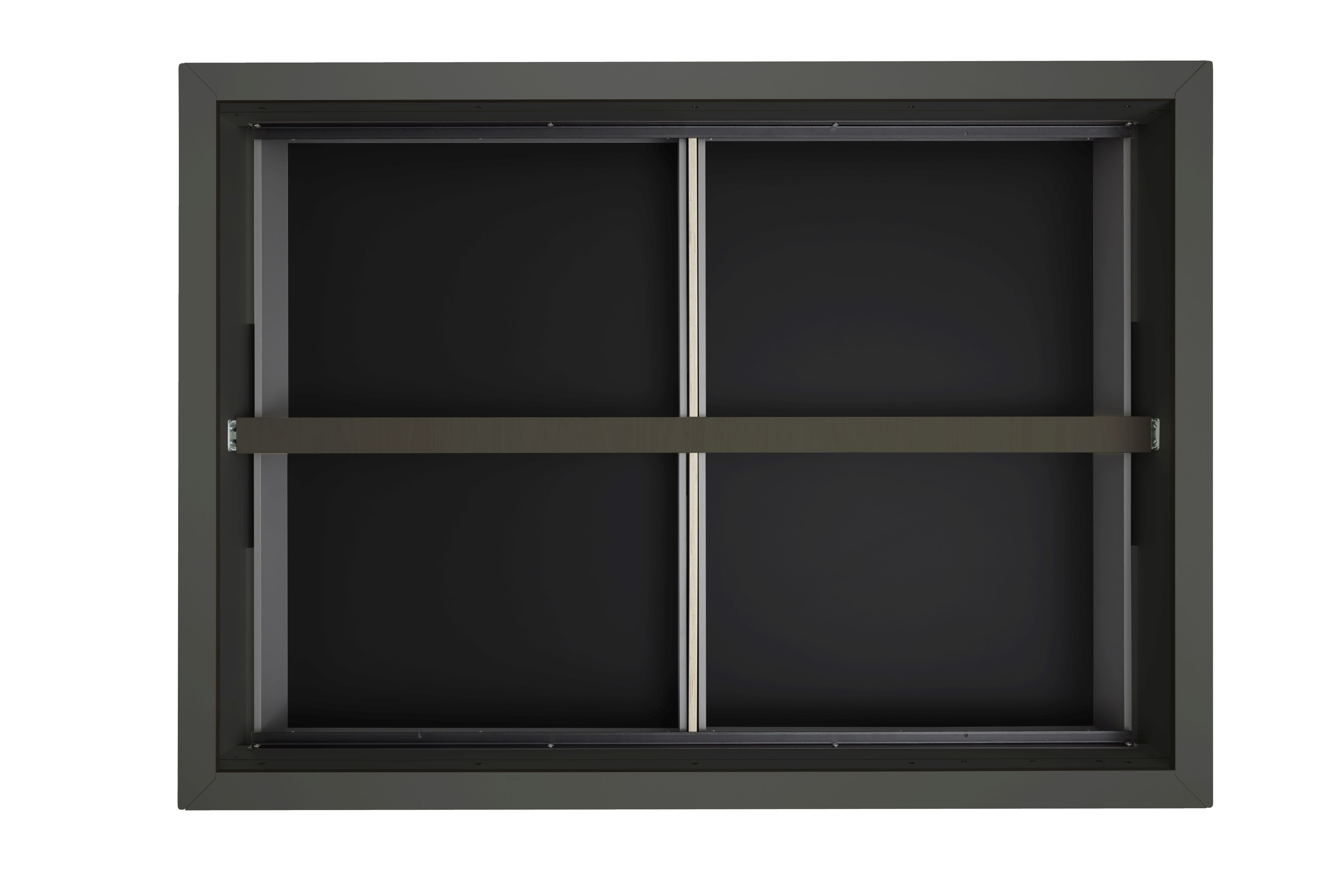 Detailaufnahme des Spaze Bett von Müller Möbelwerkstätten mit schwarzem Lattenrost und schlichtem Design.