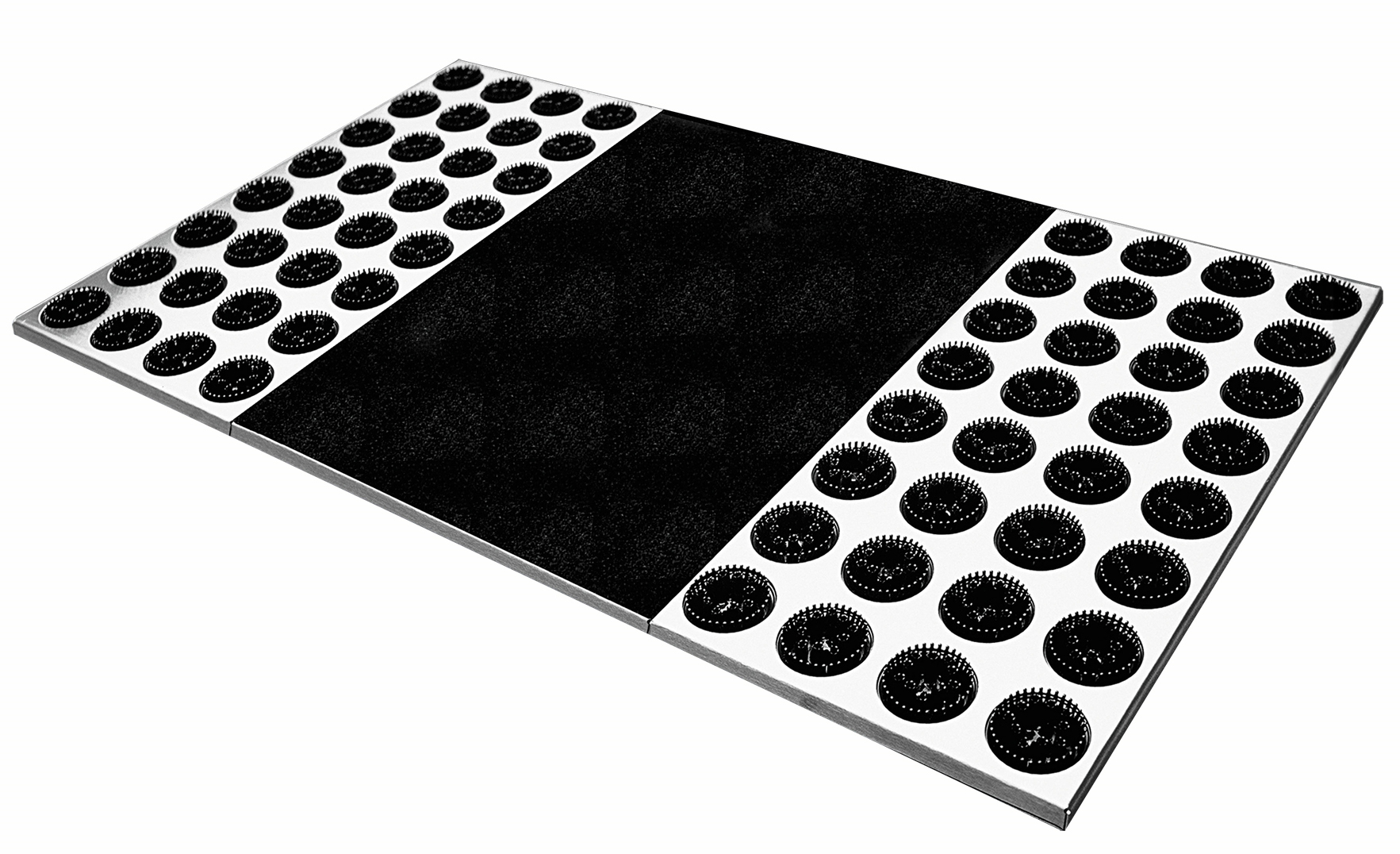 Feet-Back Fußmatte Radius: Fußreflexzonenmatte mit Noppen zur Fußmassage und Entspannung, schwarzer Mittelteil.