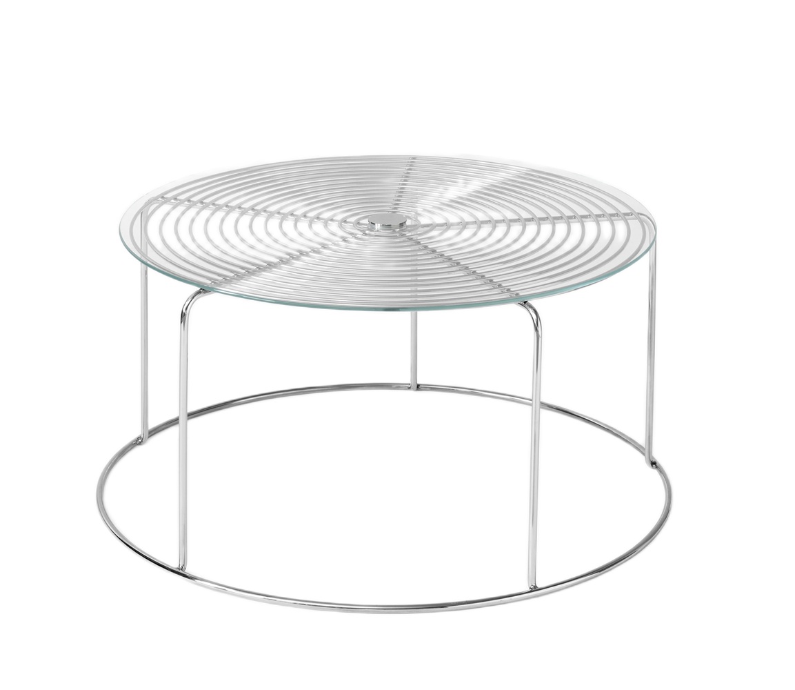 Wire Coffee Table salontafel met glazen blad AndTradition