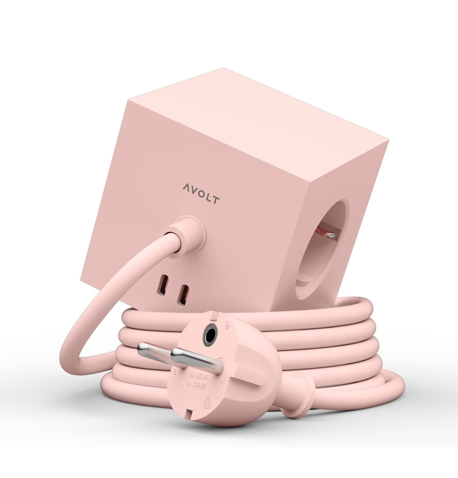 Square 1 - Avolt stopcontactblok met USB-C NIEUW ROZE dfp Design UNIEK EXEMPLAAR