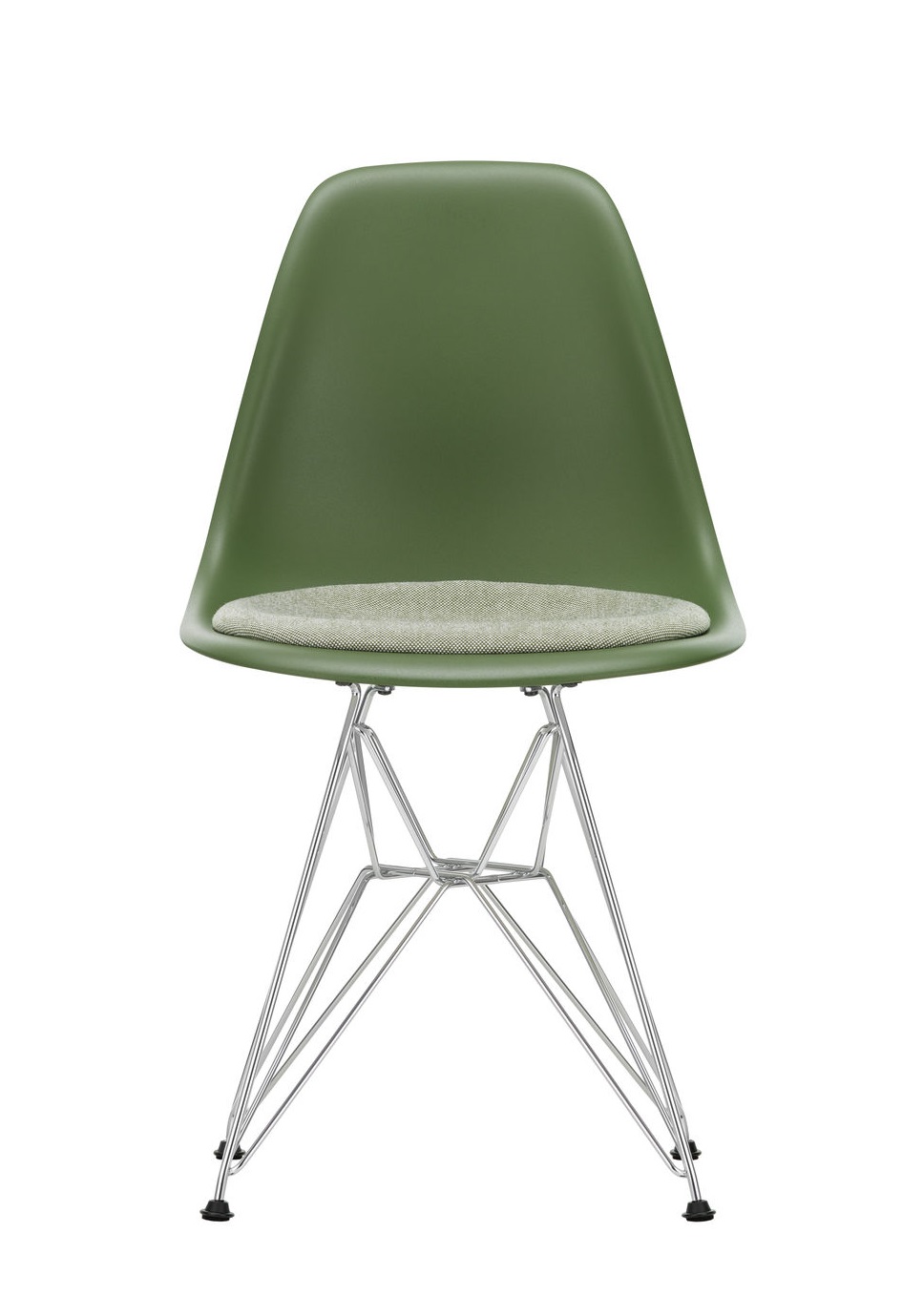 Eames Fiberglass Chair DSR-stoel met zitkussen van Vitra