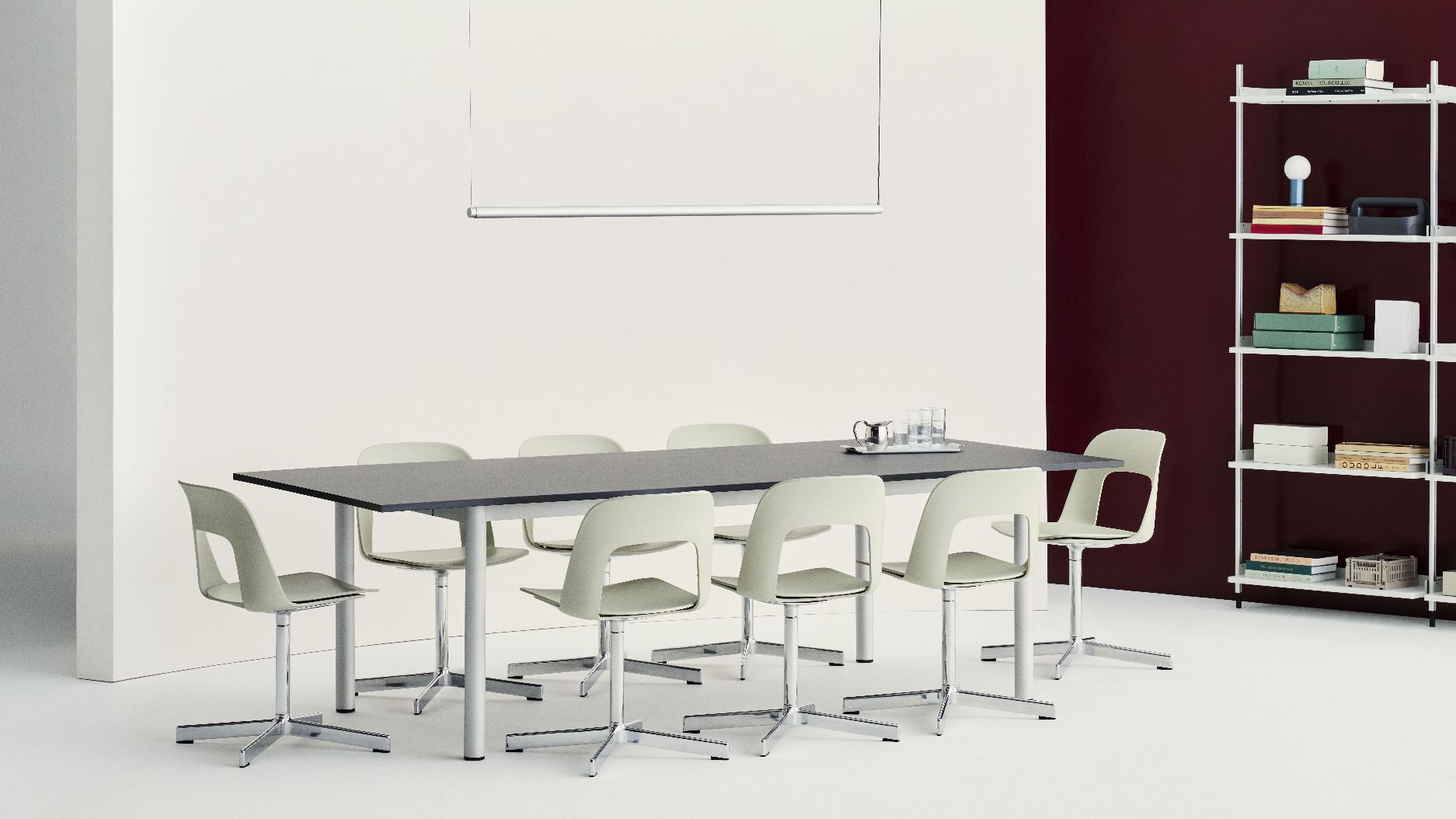 Layout Side Chair 131 stoel met vierpotig draaivoet van Hay