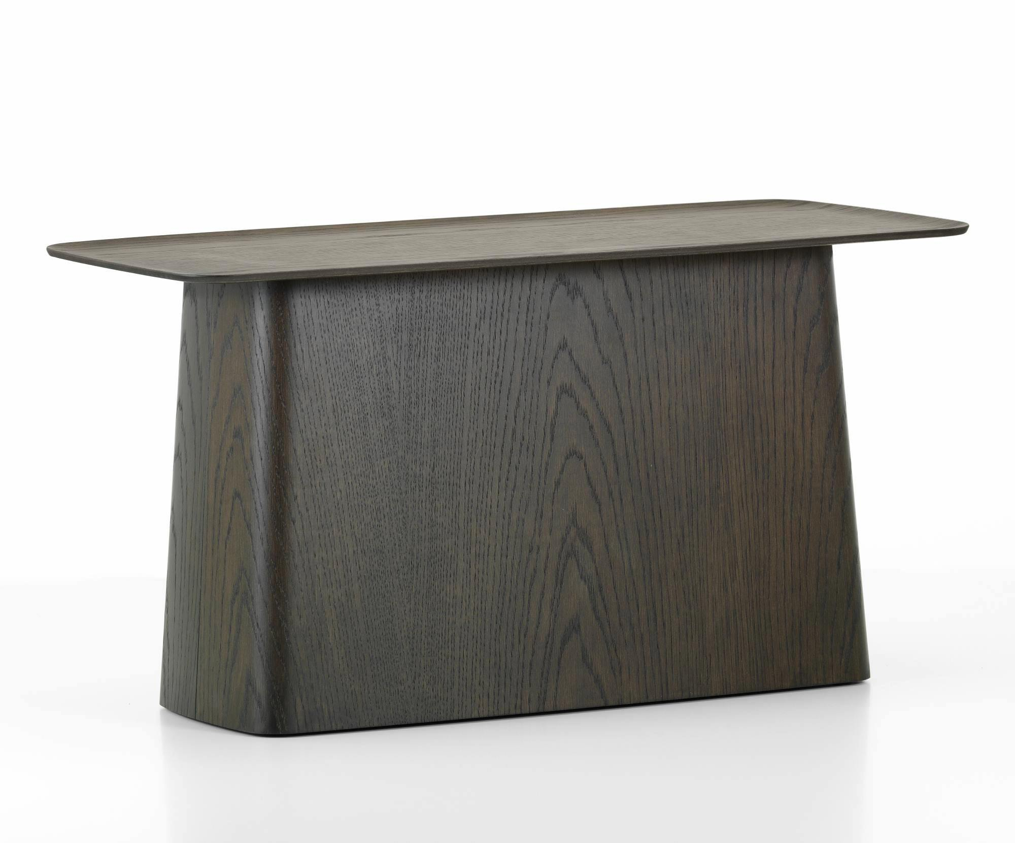 Vitra Beistelltisch aus Eichenholz, groß, dunkel gebeizt, für Wohnzimmer und Büro.