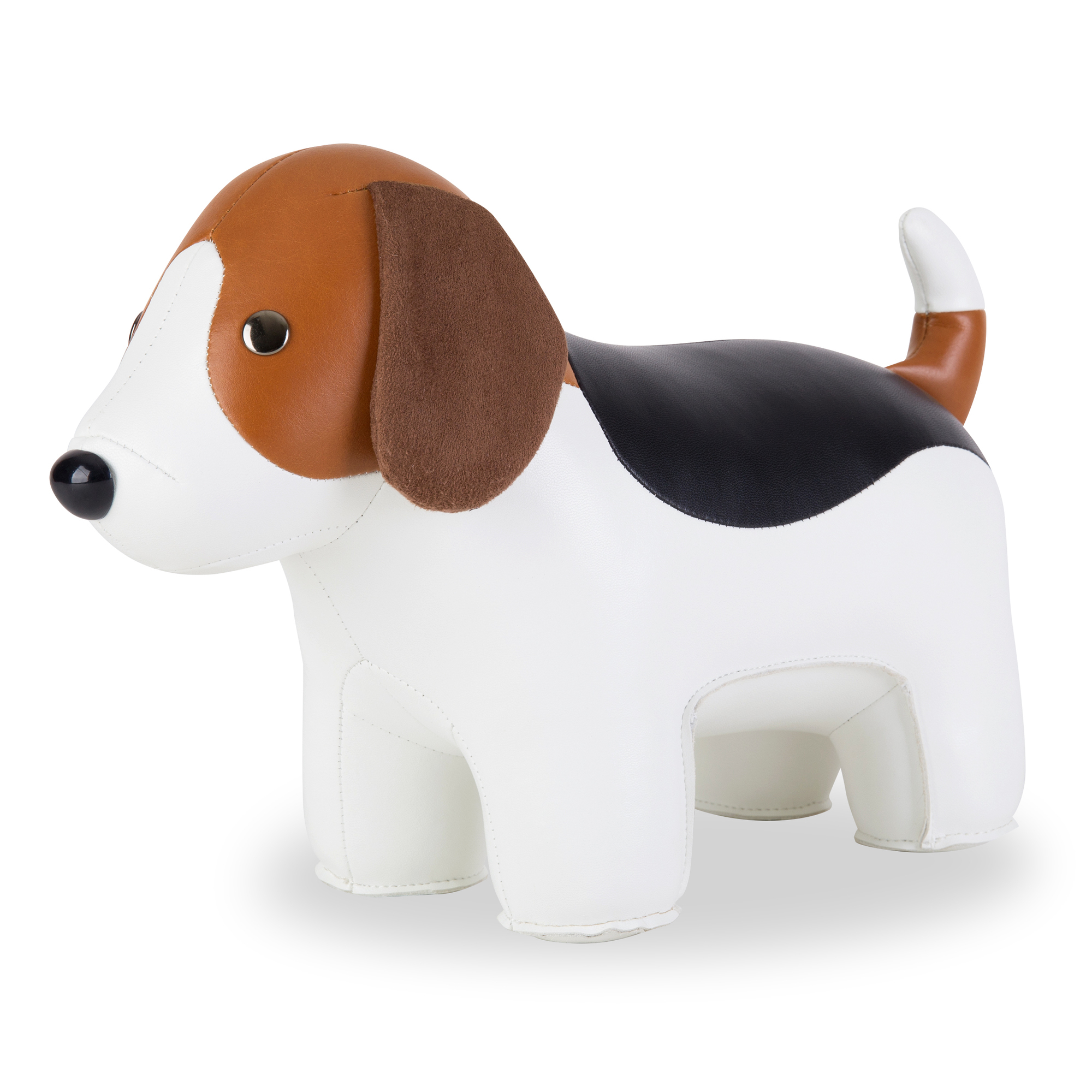Türstopper in Hundeform, Züny Classic Beagle, weiß mit braunen und schwarzen Akzenten, dekorativ und nützlich.