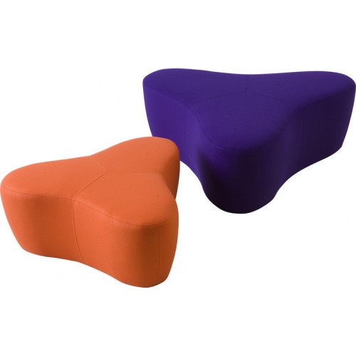 Oranger und violetter Chat Pouf Hocker klein von Softline, moderne Sitzhocker für Wohnzimmer und Büro.