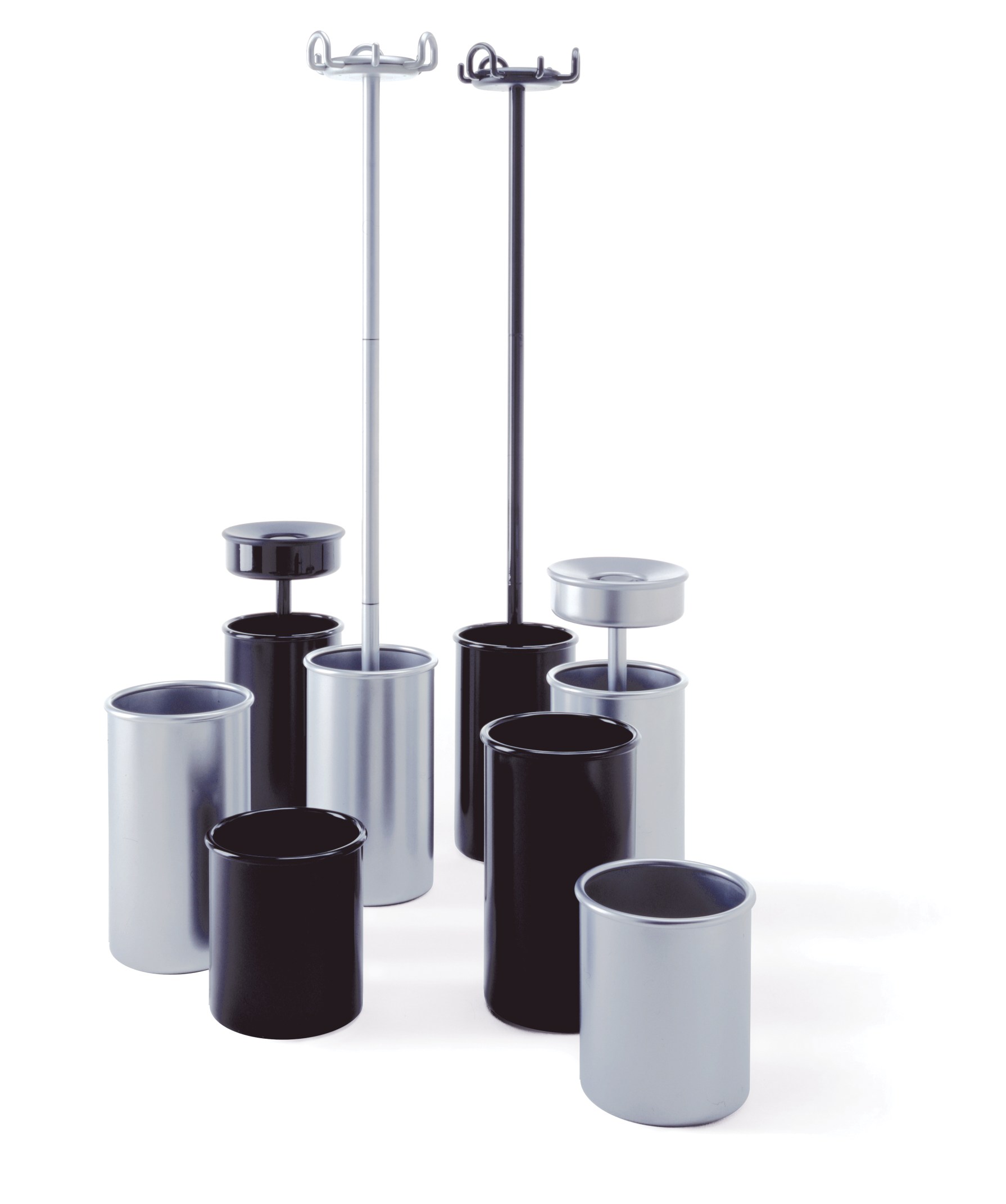 COLMO Kleiderständer mit Schirmständer in Schwarz und Silber, modernes Design für Flur und Garderobe.