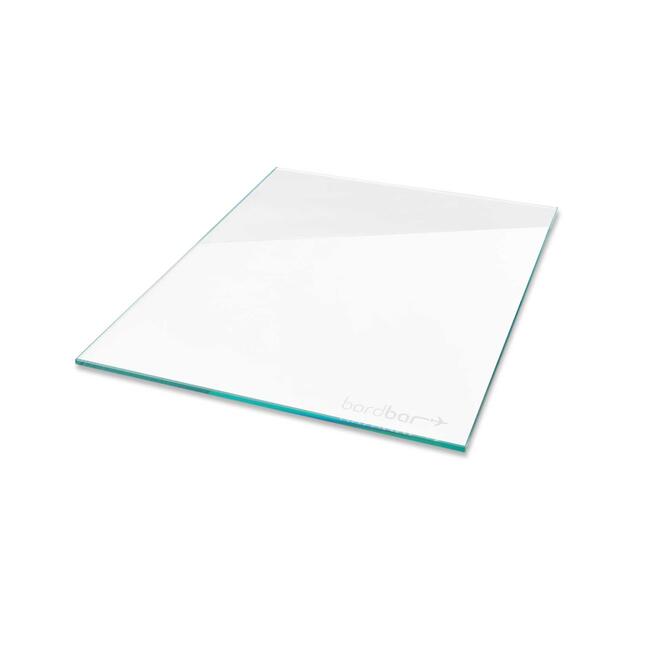 Klares Glasbord für Kaffee Equipment Set Zubehör, ideal für die Organisation und Präsentation.