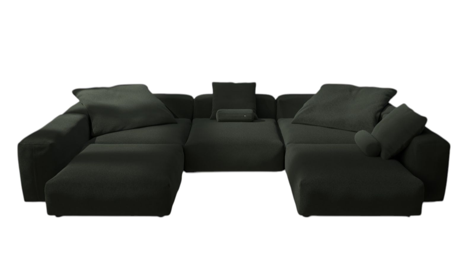 Vetsak Pillow Set, 3 Kissen im 6-er Set, modernes modulares Sofa in Dunkelgrau.