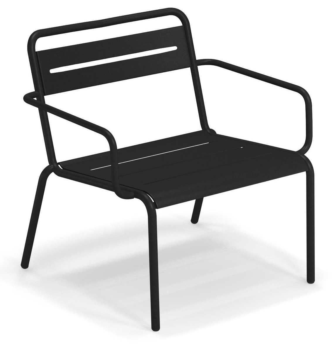 Schwarzer Star Lounge Chair Sessel von Emu für den Außenbereich, modernes Design mit Armlehnen.