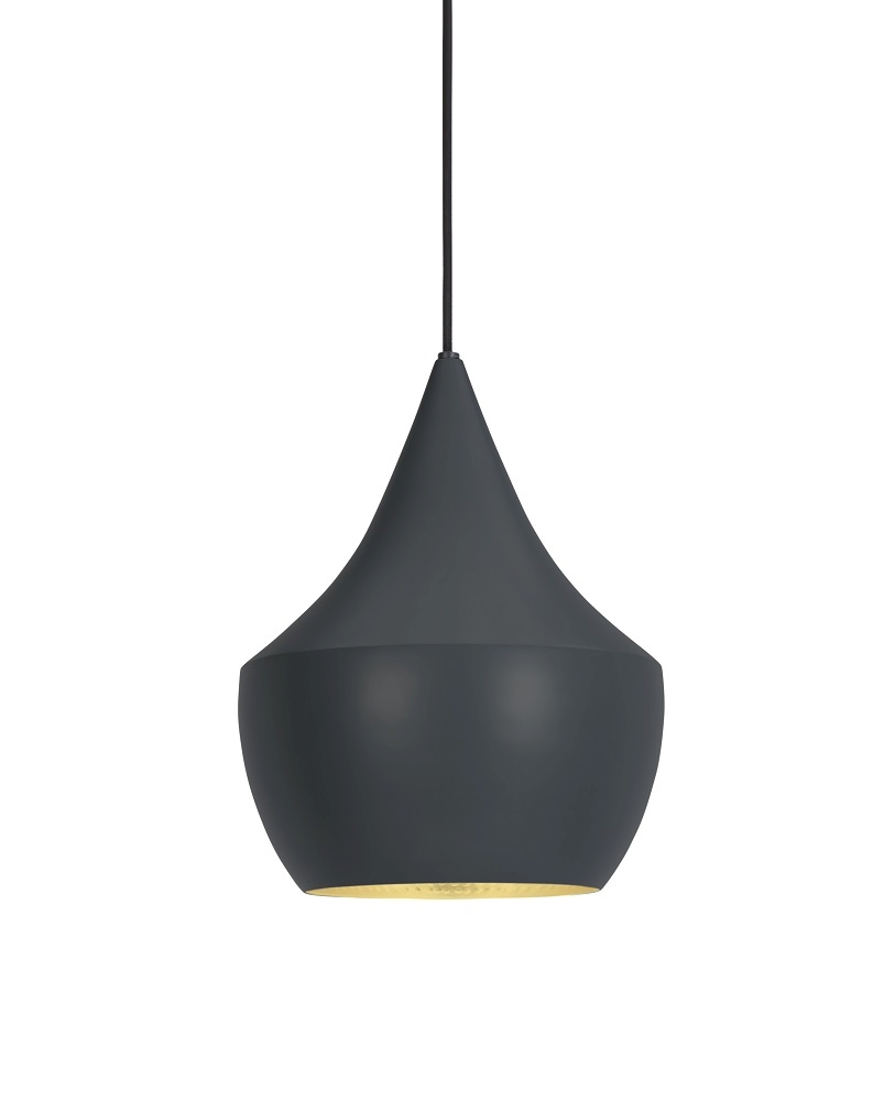 Schwarze Beat Fat Pendelleuchte von Tom Dixon: Moderne Hängelampe für stilvolle Innenräume.