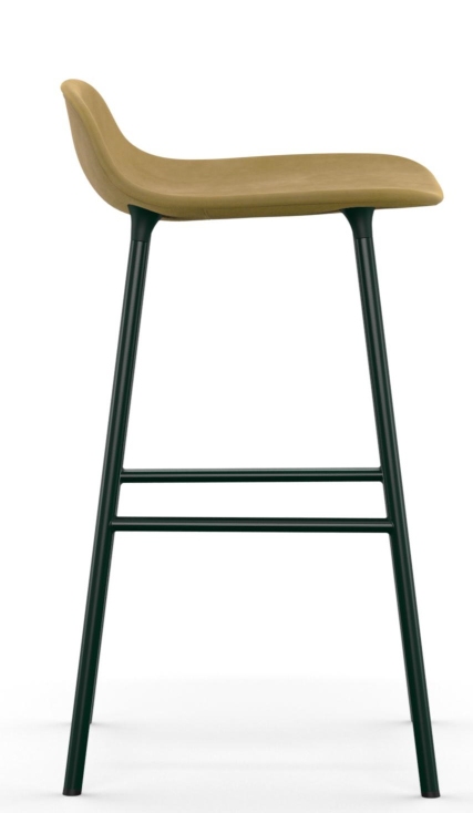 Normann Copenhagen Form Barhocker, Höhe 65 cm, mit Stahlgestell und gepolstertem Sitz in Beige.