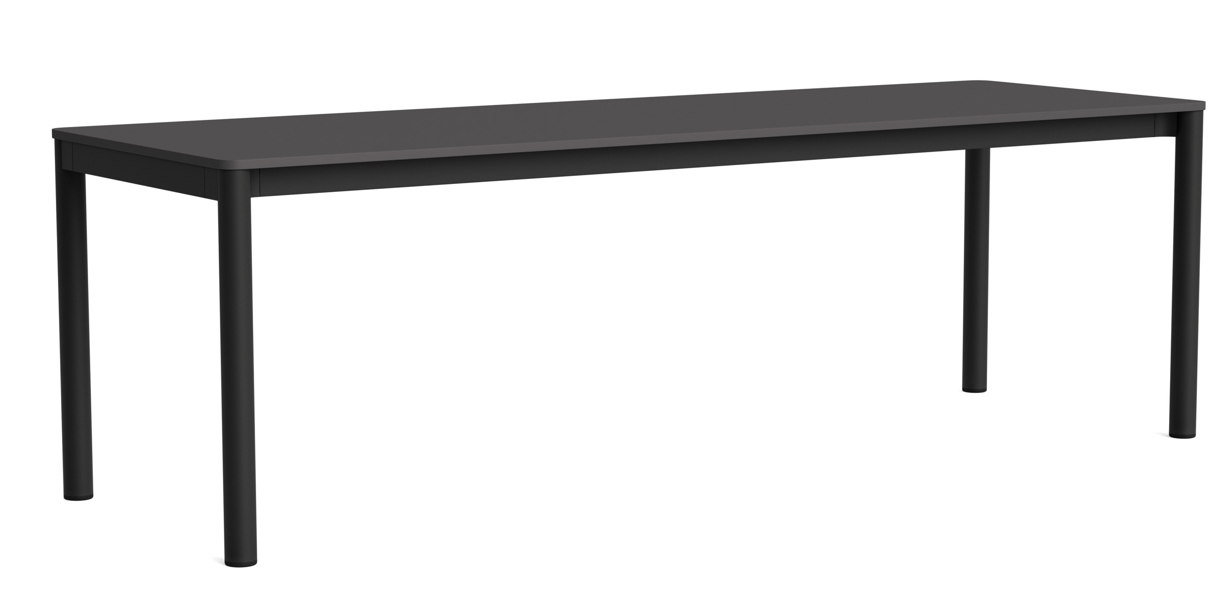 Annex Table Flush Esstisch von Hay in Anthrazit, moderner Esstisch mit minimalistischem Design für Esszimmer.
