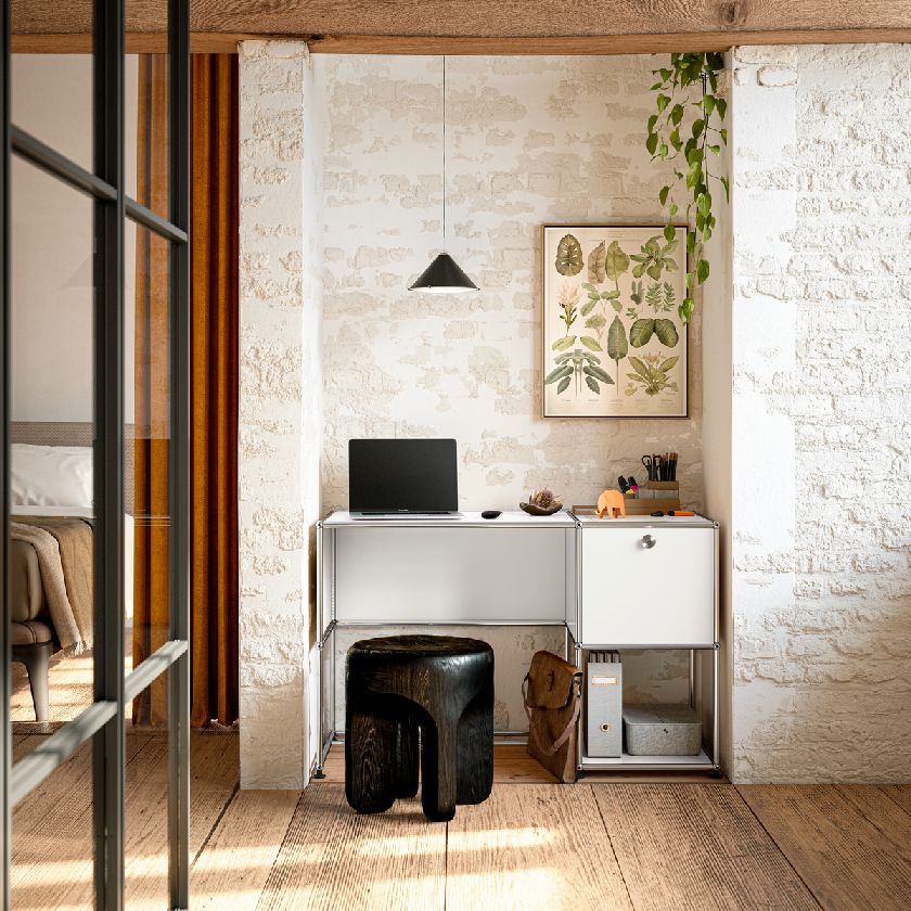 USM Haller-bureau B21 puur wit