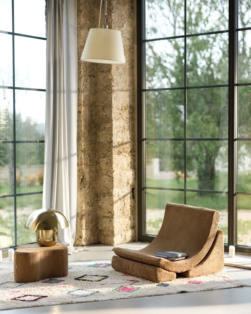 Mond kinderfauteuil van breedcorduroy van Wigiwama