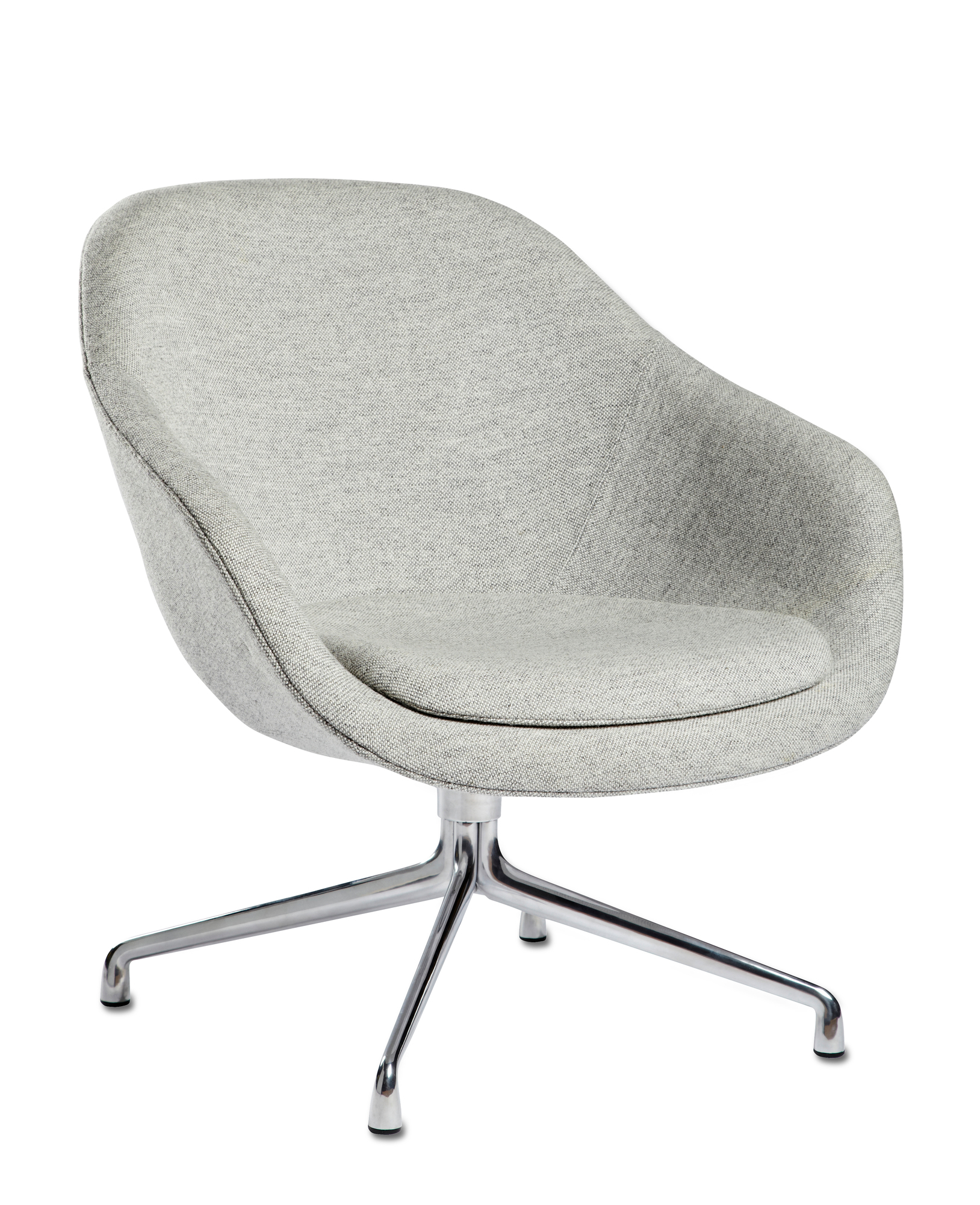 Grauer About a Lounge AAL 81 Drehsessel von Hay mit Chromfuß.