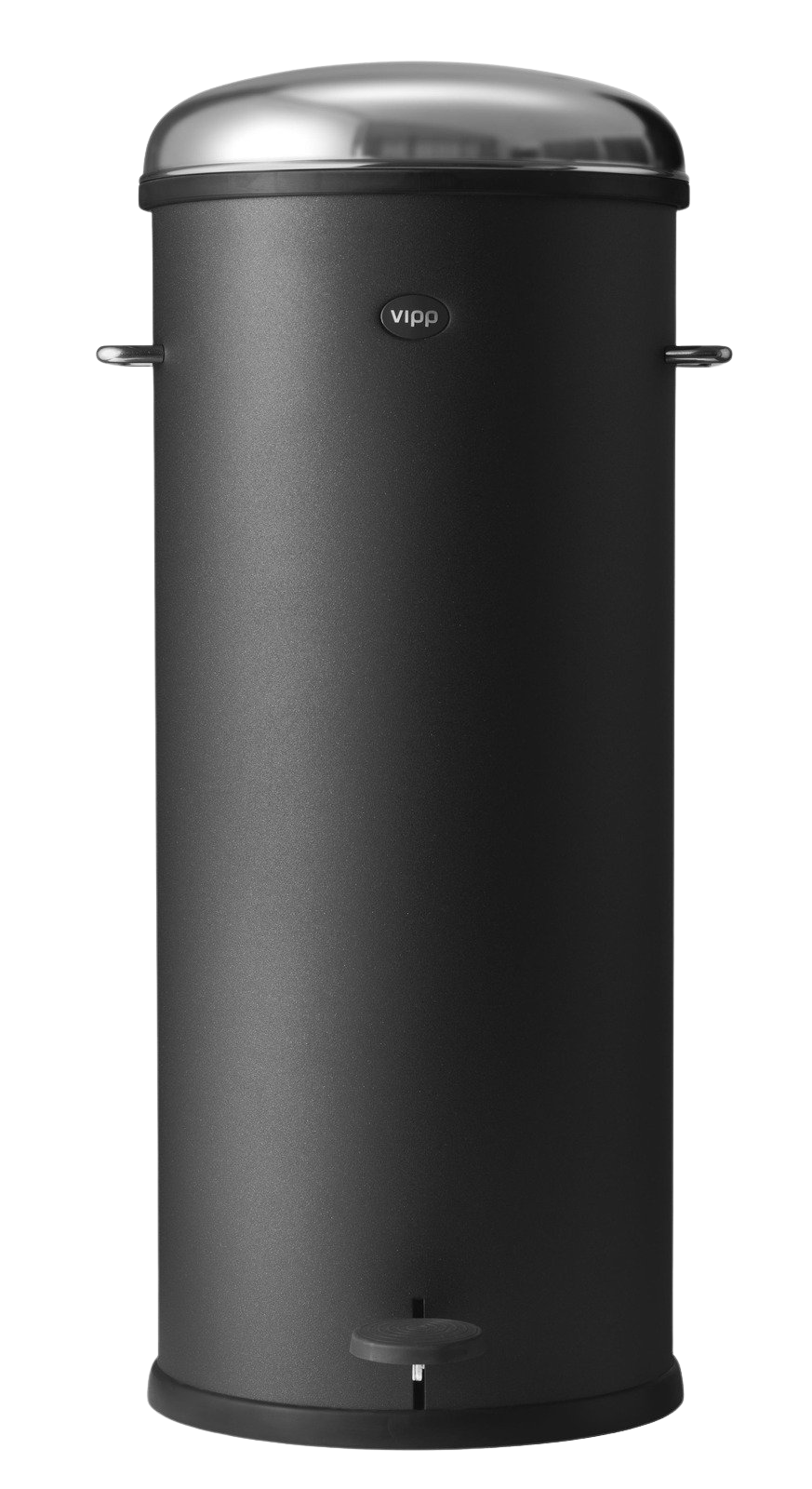Vipp Treteimer 30 L in Schwarz: Moderner Abfalleimer mit Edelstahl-Deckel und Pedal für Küche oder Bad.