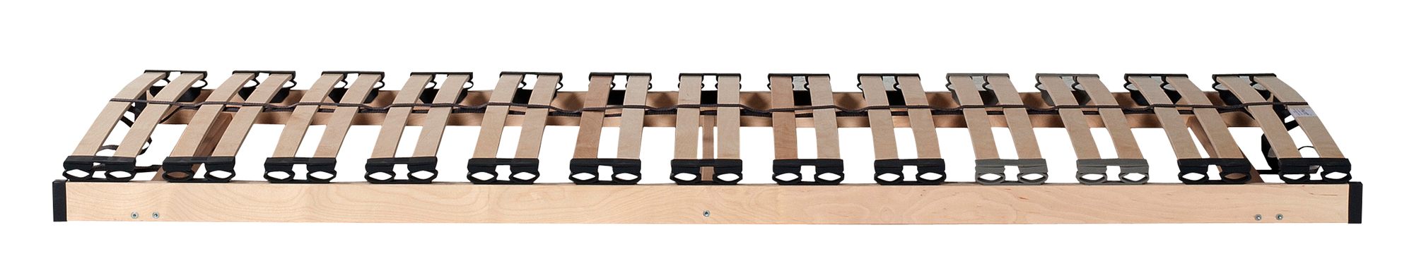 Ethnicraft Lattenrost 80x200 cm aus Holz, Detailansicht der flexiblen Federholzleisten und Rahmen.
