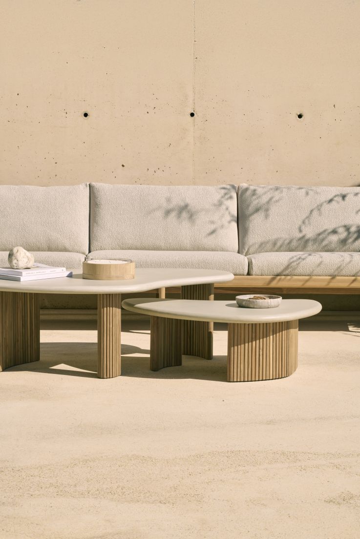 Boomerang Outdoor salontafel beton/teak Ethnicraft