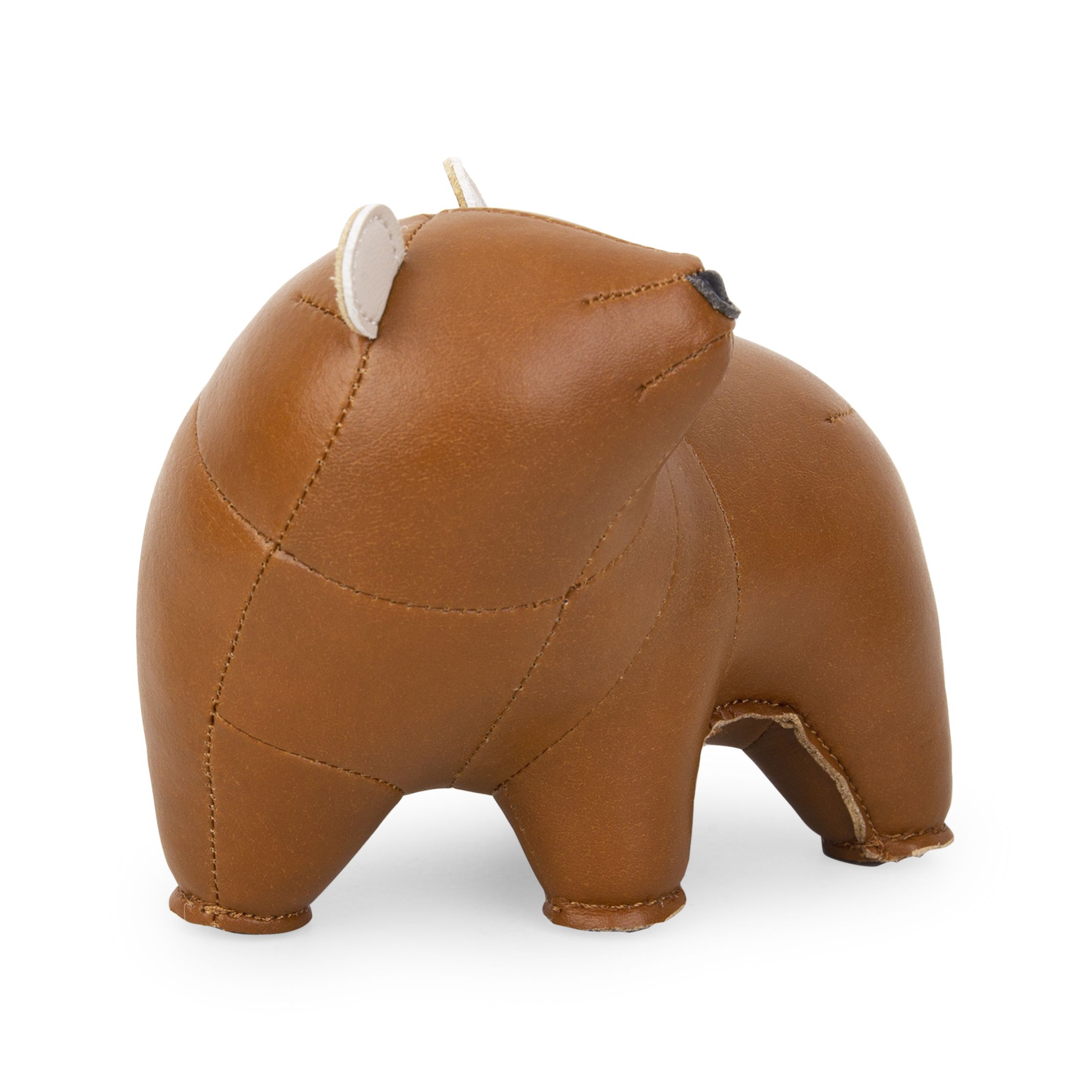 Briefbeschwerer Bär Bero Tan/Weizen von Züny, dekorativer Türstopper in Bärenform aus Kunstleder.