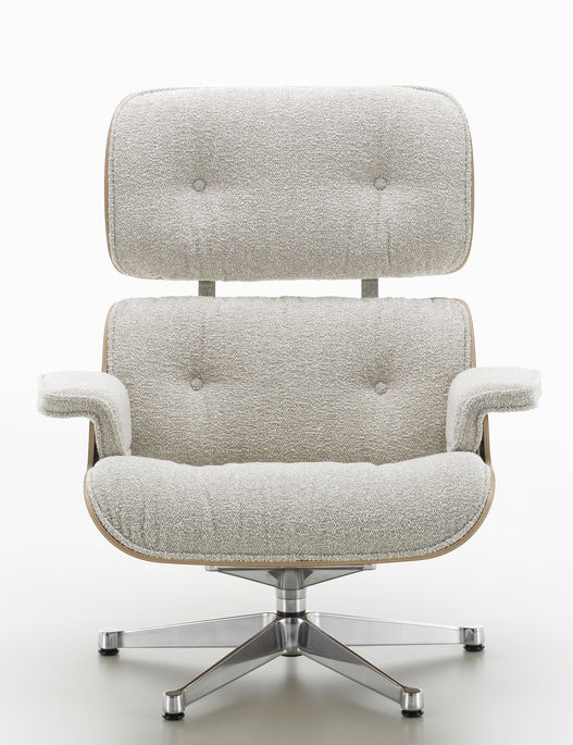 Eames Lounge Chair & Ottoman fauteuil VOORKEURSCOMBINATIE Nubia, cream sand, gepolijst, kersenhout