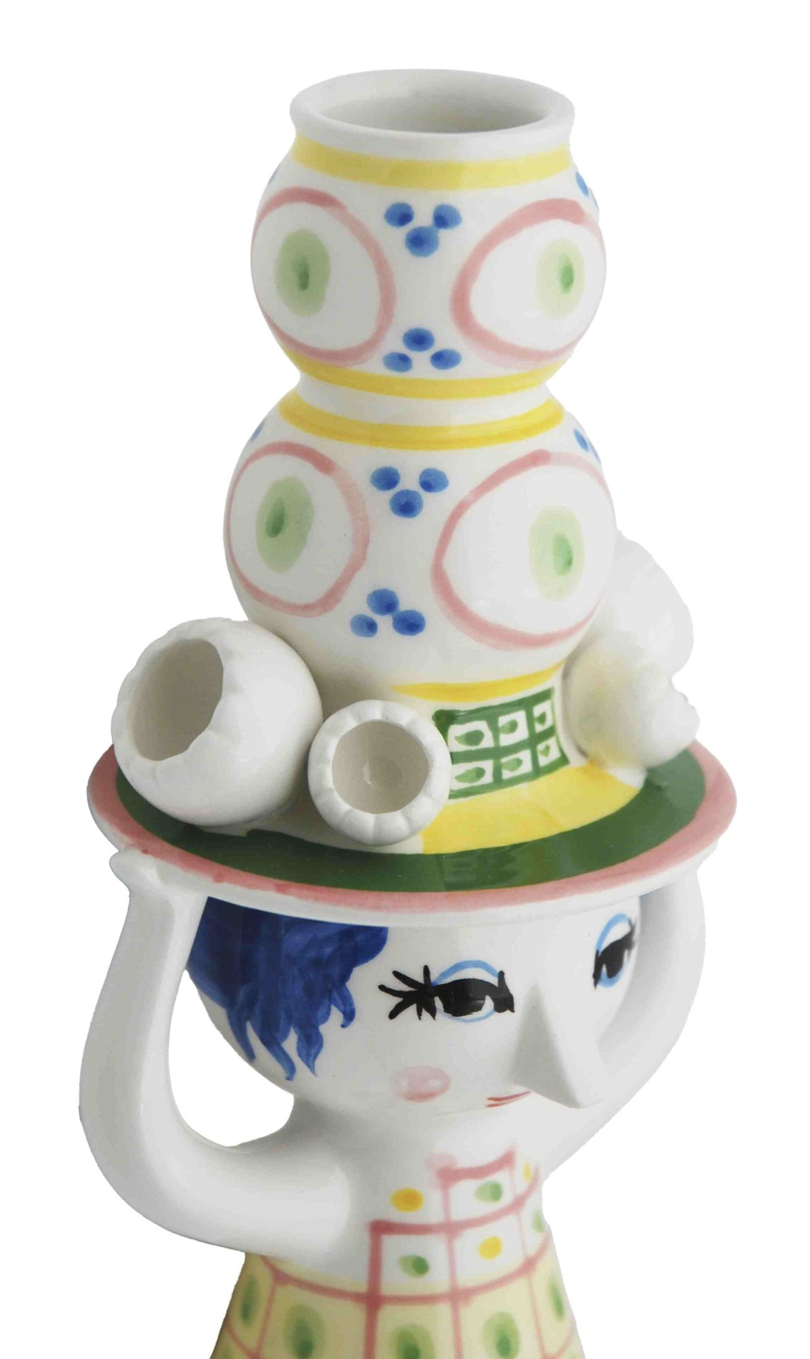 Kerzenständer "Lady with Hat" von Bjorn Wiinblad, dekorative Keramik mit verspieltem Design.