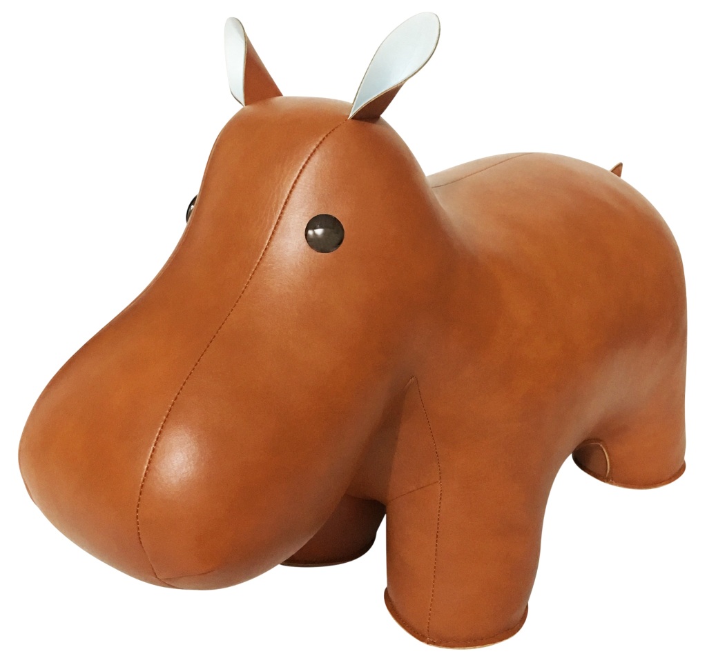 Leren knuffel XXL Hippo Züny