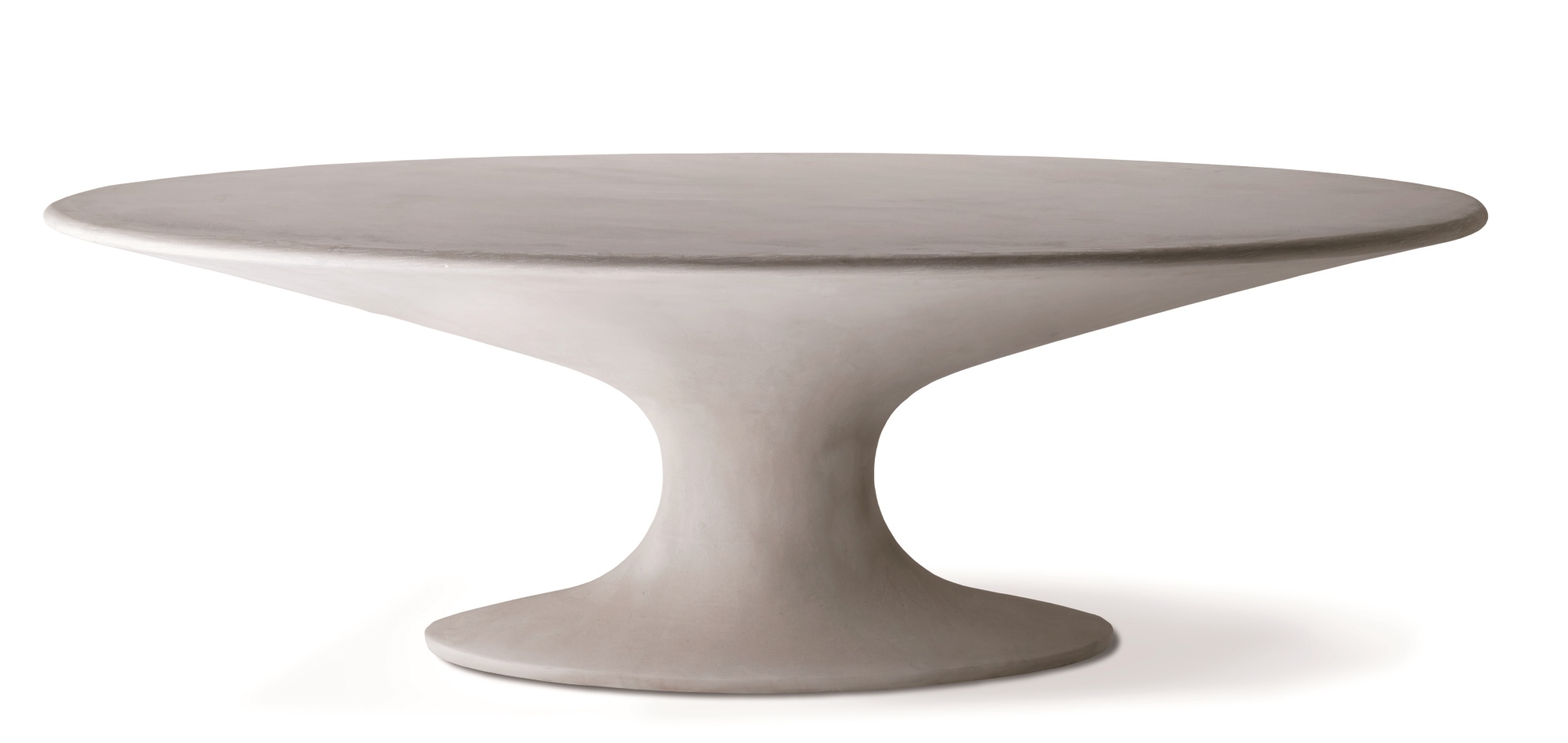 Fenice Tisch von Zanotta: Runder Esstisch aus Beton mit einzigartigem, skulpturalem Design.