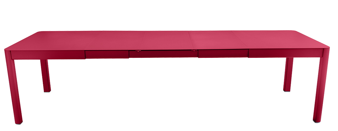 Fermob Ribambelle Gartentisch in Rot, ausziehbar, für den stilvollen Outdoor-Bereich.