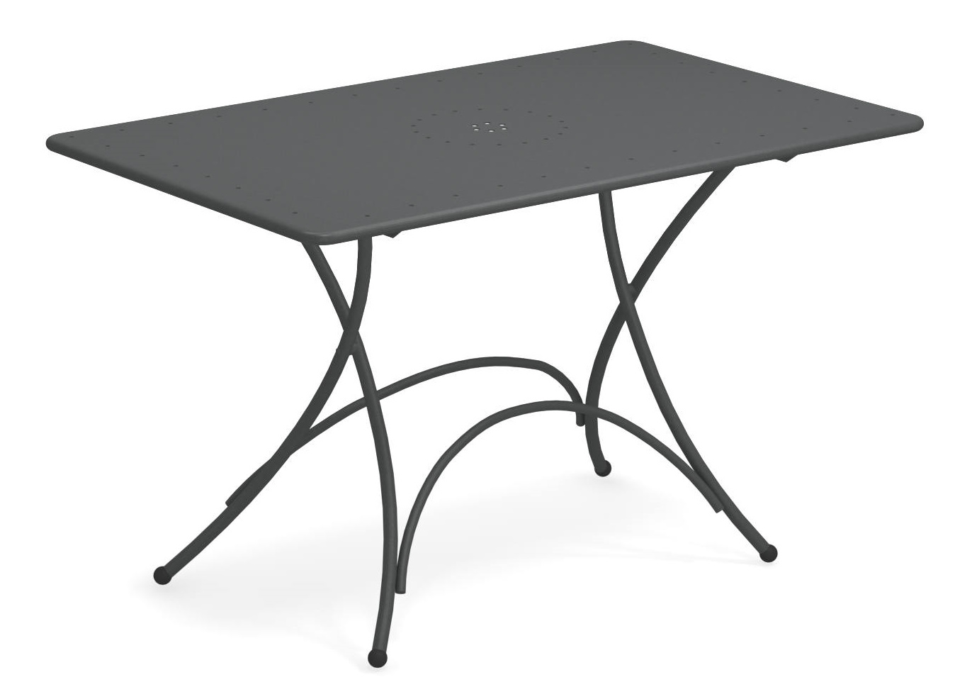 Pigalle Klapptisch Outdoor von Emu, rechteckig, grau, Metall, für Garten, Terrasse und Balkon.