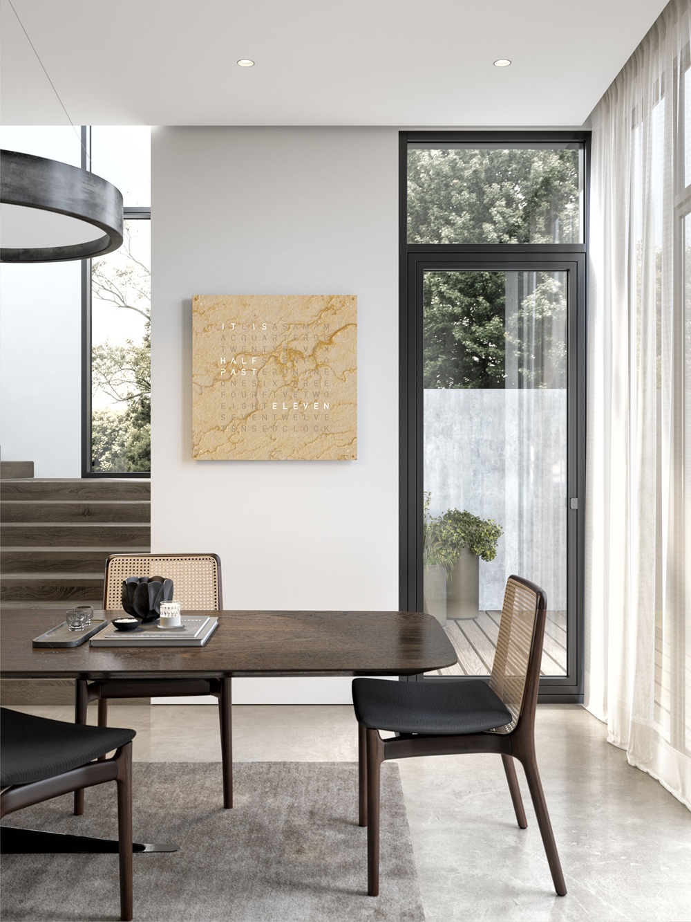 Earth 90 Creator's Edition wandklok / Tijdsobject Duits QLOCKTWO