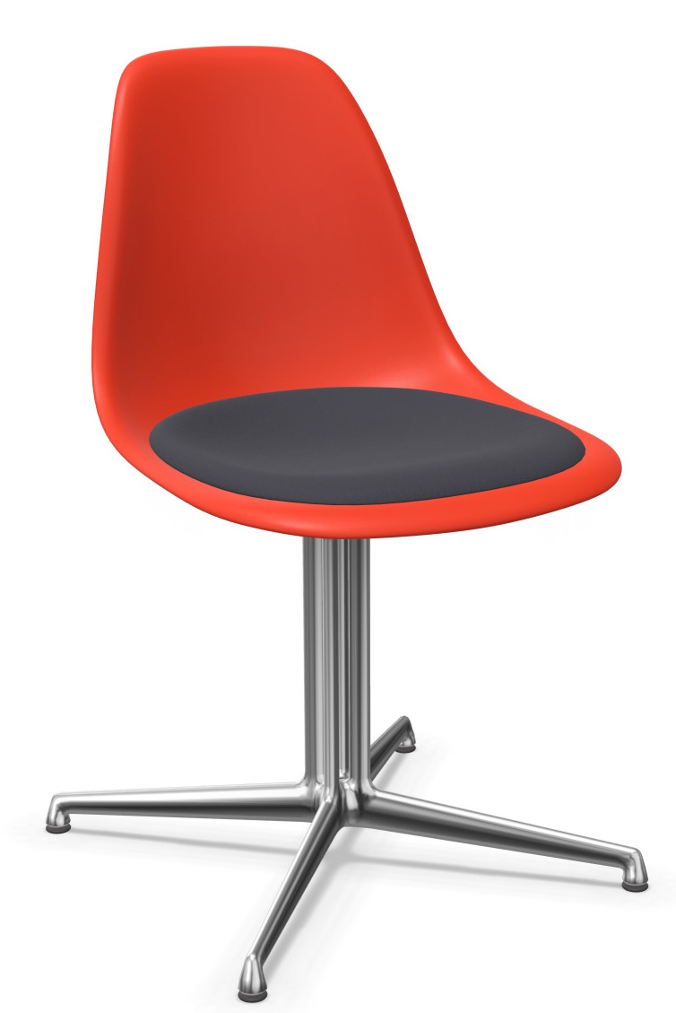 Eames Plastic Side Chair DSL RE stoel met zitkussen Vitra