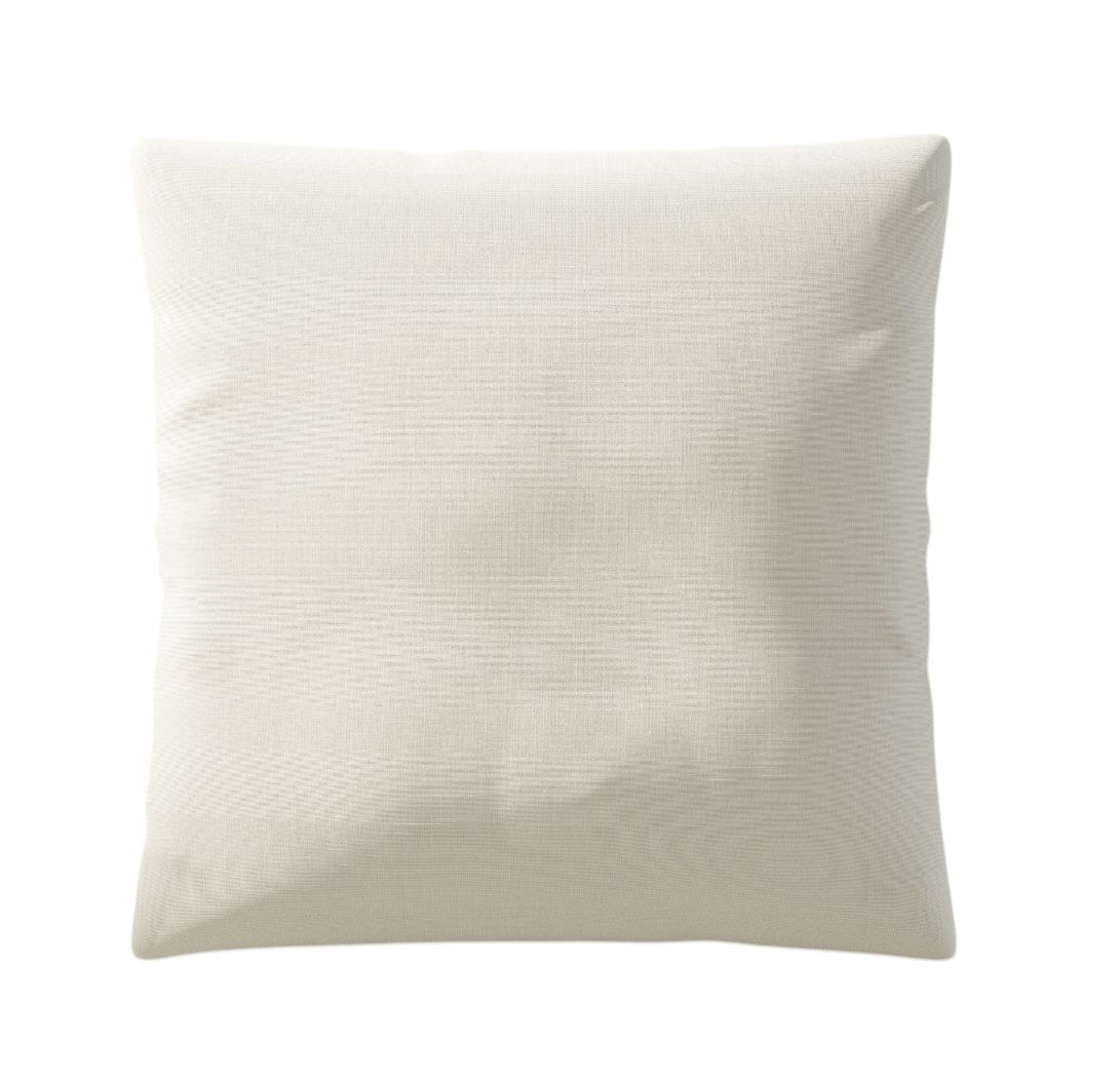 Freigestelltes, quadratisches Jumbo Pillow Pique Outdoor Kissen von vetsak in Creme-Weiß für Garten und Terrasse.