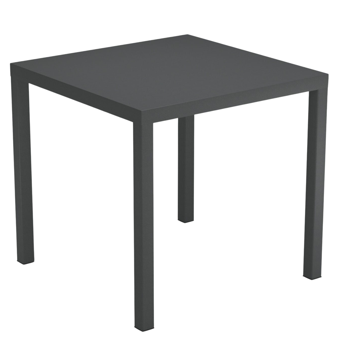 Quadratischer, anthrazitfarbener Nova Tisch von Emu für den Außenbereich, ideal für Garten und Terrasse.