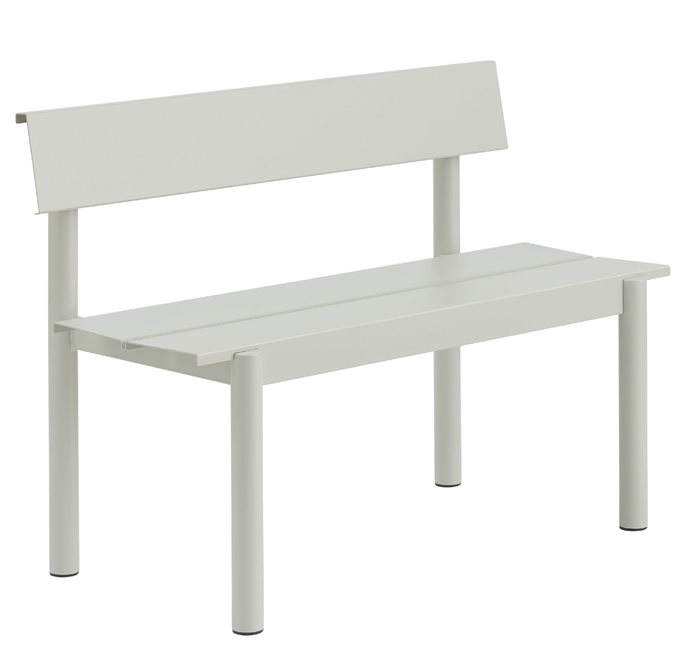 Linear Steel Bench: buitenbank met rugleuning 110 x 34 cm Muuto