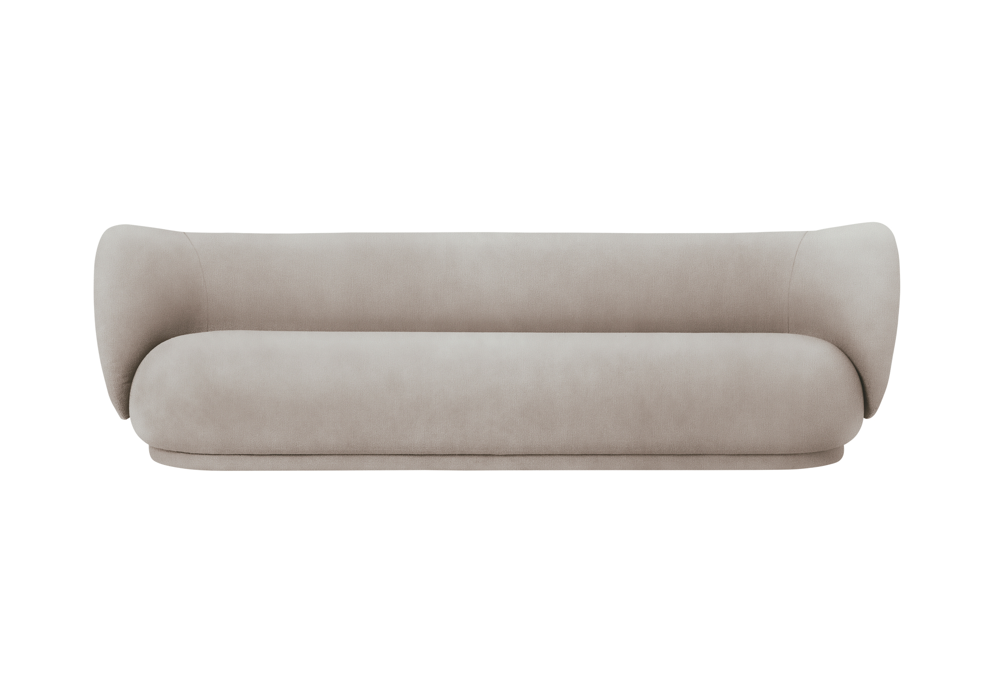 Draufsicht des Rico Sofas von Ferm Living, ein modernes, beiges 4-Sitzer Sofa.