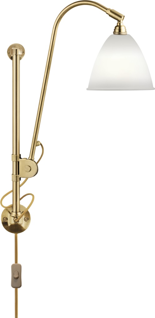 Bestlite BL5 Wandleuchte in Bone China und Messing von Gubi, flexible Innenleuchte für Wohnräume.