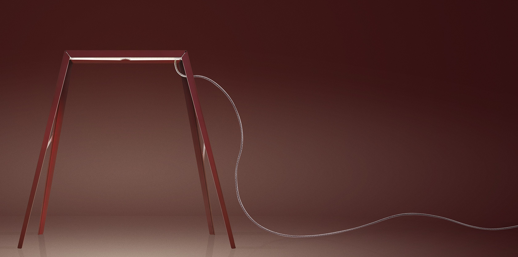 Rote Bridge Tischleuchte von Foscarini: Moderne Designerlampe für Wohnzimmer und Schlafzimmer.