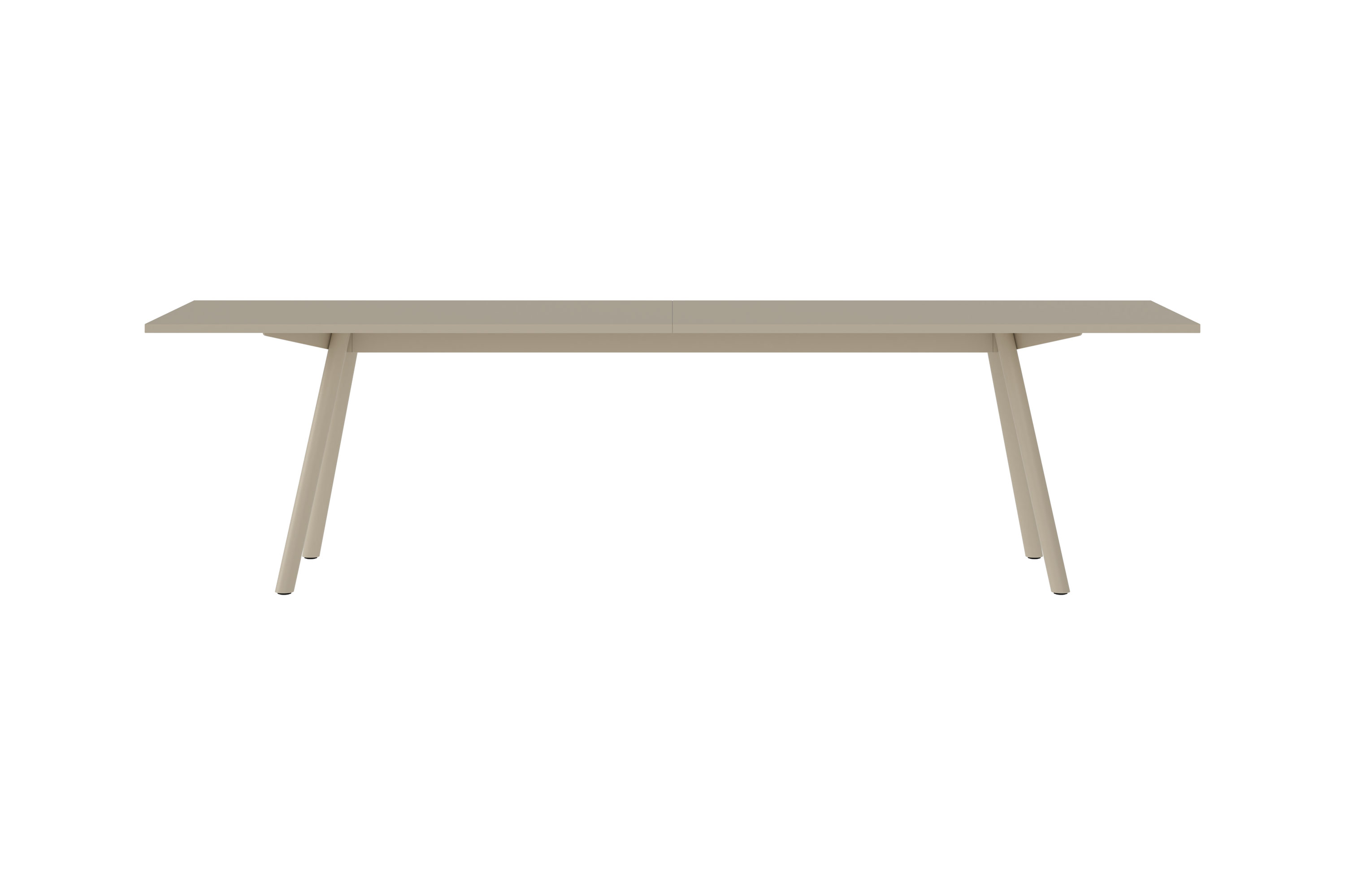 Masa Tischplatte von New Tendency, Esstisch in Beige mit minimalistischem Design und Metallbeinen.