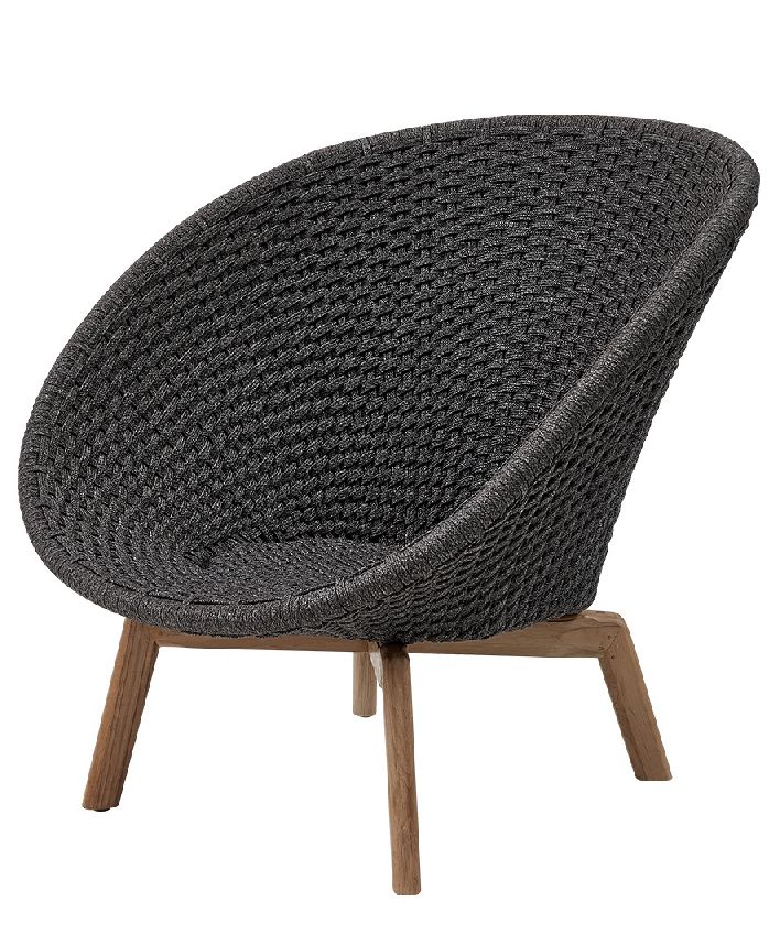 Peacock Outdoor-loungestoel Rope Cane-Line donkergrijs