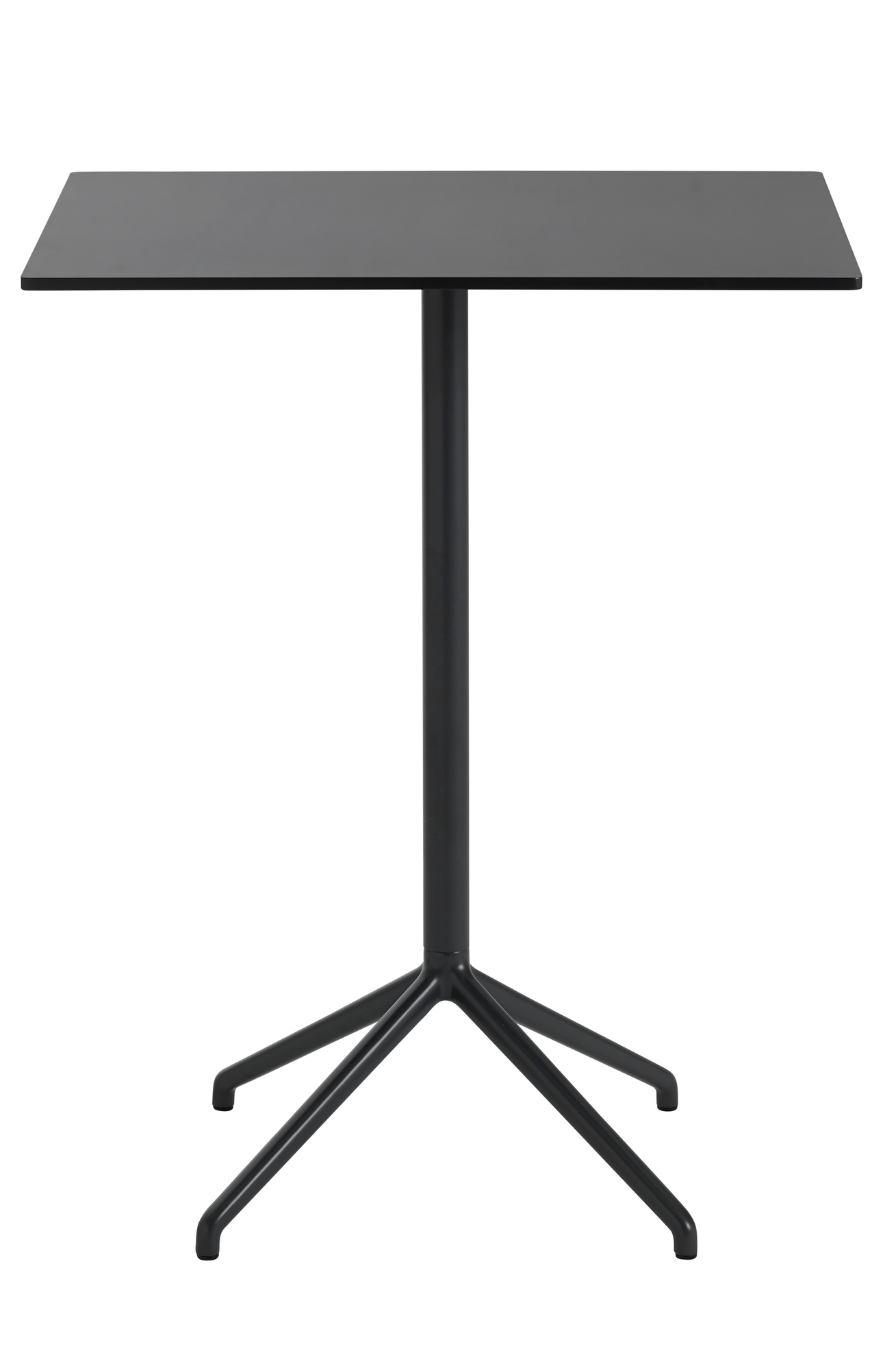 Schwarzer Muuto Still Cafe Table Beistelltisch mit quadratischer Tischplatte und filigranem Fußgestell für moderne Einrichtungen.