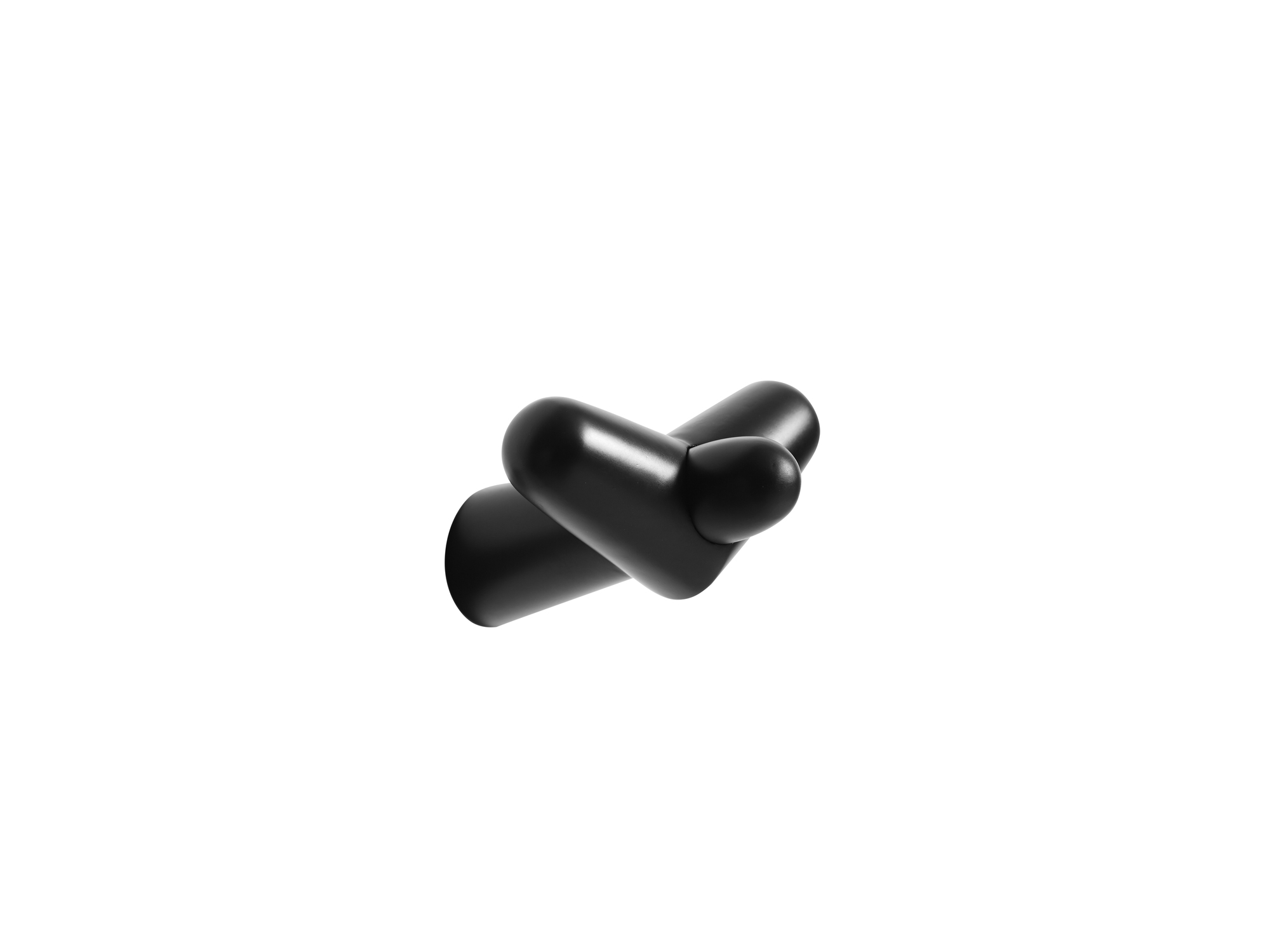 Schwarzer Tail Wing Haken aus lackierter Birke, modernes Design für stilvolle Aufbewahrung.